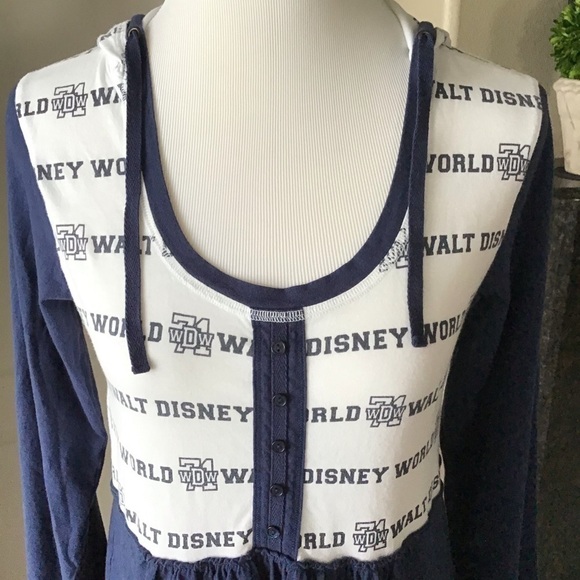Disneyland Resort Dress MEDIUM Hoodie Walt Disney World ‘71 Navy Blue White RARE - Picture 14 of 16